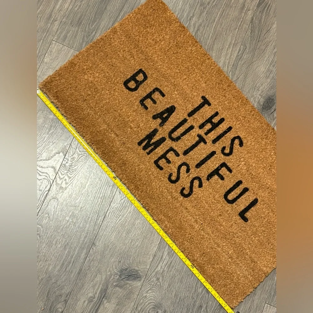 This Beautiful Mess Coir Door Mat | Welcome Outdoor Indoor Rug | 30